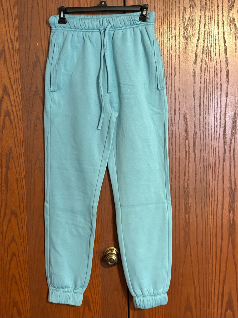 Zenana Outfitters Light Aqua Drawstring Jogger L
